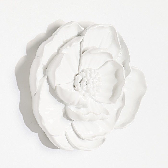 Декор настенный "Мак", 13.5 x 15 см, белый