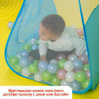 Шарики для сухого бассейна &laquo;Перламутровые&raquo;, диаметр шара 7,5 см, набор 100 штук, цвет розовый, голубой, белый, зелёный