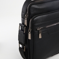 Сумка мужская через плечо TEXTURA, 3 наружных кармана, цвет чёрный Сумка мужская через плечо TEXTURA, 3 наружных кармана, цвет чёрный