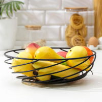 Фруктовница Доляна &laquo;Гипноз&raquo;, 30&times;30&times;8,5 см, цвет чёрный