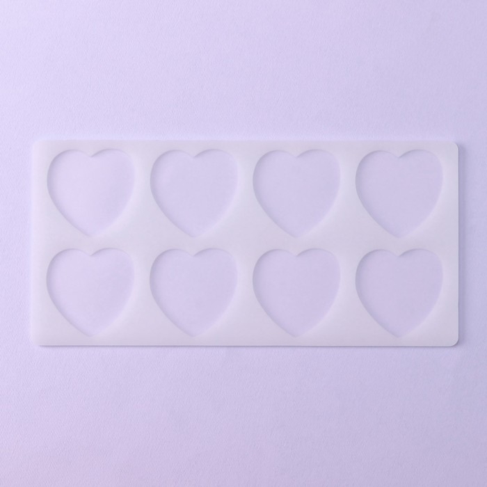 Форма для шоколада &laquo;Сердечки&raquo;, силикон, 8 ячеек, 23,5&times;11,5&times;0,3 см, цвет прозрачный