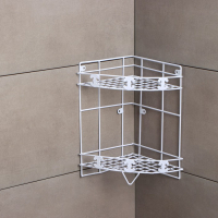 Полка угловая двухъярусная Доляна, 20&times;20&times;33 см, цвет белый