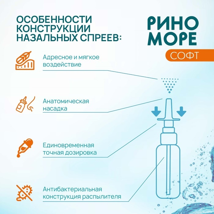Спрей назальный РиноМоре Софт, 50 мл Спрей назальный РиноМоре Софт, 50 мл