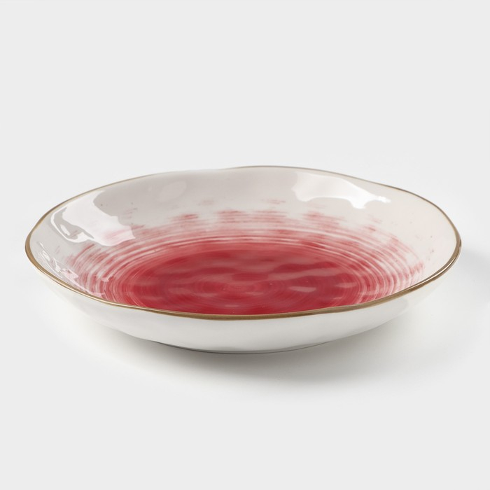 Тарелка глубокая фарфоровая Доляна &laquo;Космос&raquo;, 550 мл, d=21,5 см, цвет красный