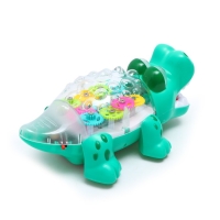 Крокодил &laquo;Шестерёнки&raquo;, свет и звук, работает от батареек, цвет зелёный