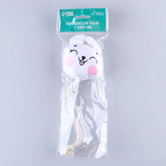 Игрушка для собак &laquo;Зайка&raquo;, с канатом