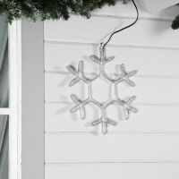 Светодиодная фигура &laquo;Снежинка&raquo;, 39 см, дюралайт, 72 LED, 220 В, мерцание, свечение синий/белый