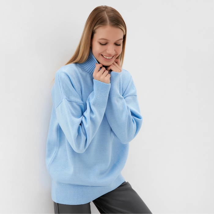 Джемпер вязаный женский MINAKU: Knitwear collection цвет голубой, р-р 46-48