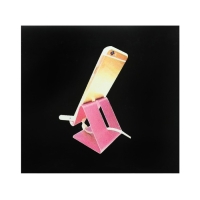 Подставка для телефона, с разъемом для провода, металл, чёрная Подставка для телефона, с разъемом для провода, металл, чёрная