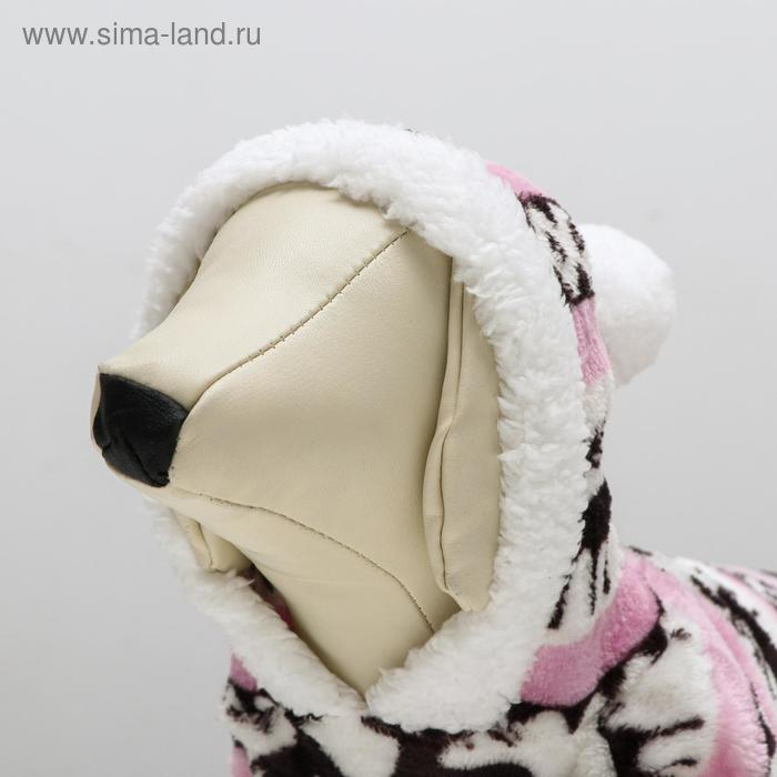 Комбинезон Комбинезон "Олени" с капюшоном, размер XXL (ДС 45 см, ОГ 55 см, ОШ 45 см), розовый