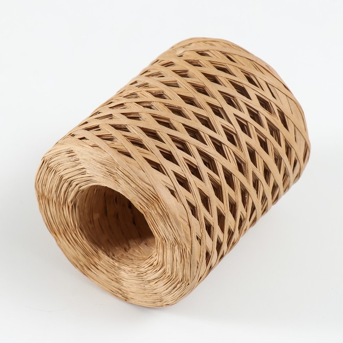 Пряжа 100% целлюлоза "Softino Raffia Color" ленточная, натуральная 200м &plusmn;2м 120 гр