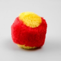 Шарик меховой для кошек, жёлтый/красный Шарик меховой для кошек, жёлтый/красный
