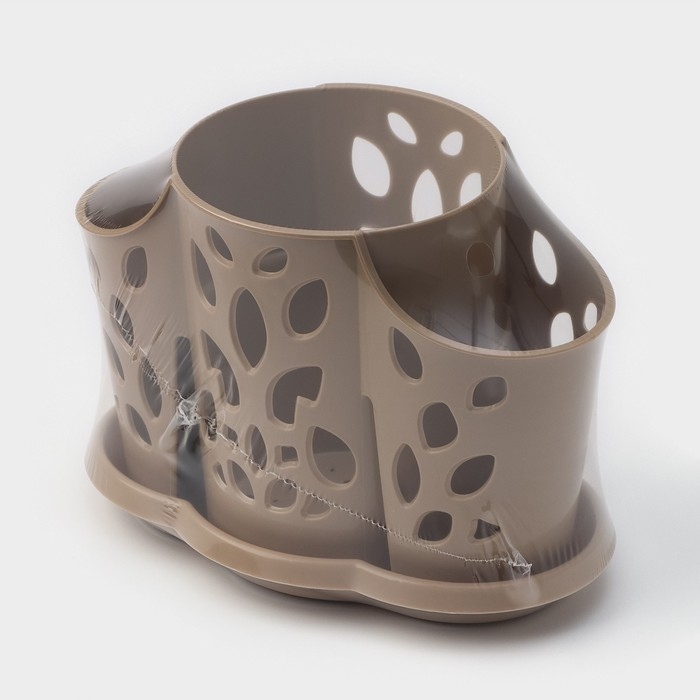 Подставка для столовых приборов &laquo;Камелия&raquo;, 3 отделения, цвет МИКС