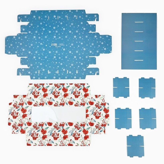 Коробка складная под 12 конфет «Рябина», 3.8 х 10.5 х 26.5 см, Новый год Коробка складная под 12 конфет «Рябина», 3.8 х 10.5 х 26.5 см, Новый год