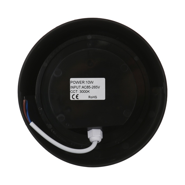 Светильник фасадный &laquo;Сити&raquo;, FSD-048, 10 Вт, 3000К, круг, IP65, 220 В, пластик, черный