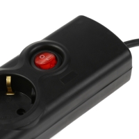 Сетевой фильтр Luazon Lighting, 5 розеток, 1.5 м, 3500 Вт, 3х1 мм2, 16 A, 220 В, c предохранителем, черный