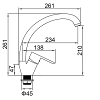 Смеситель для кухни Accoona A4008, однорычажный, с гайкой, хром