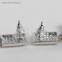 Серьги висячие со стразами «Шедевр», цвет белый в серебре, 6,7 см Серьги висячие со стразами «Шедевр», цвет белый в серебре, 6,7 см