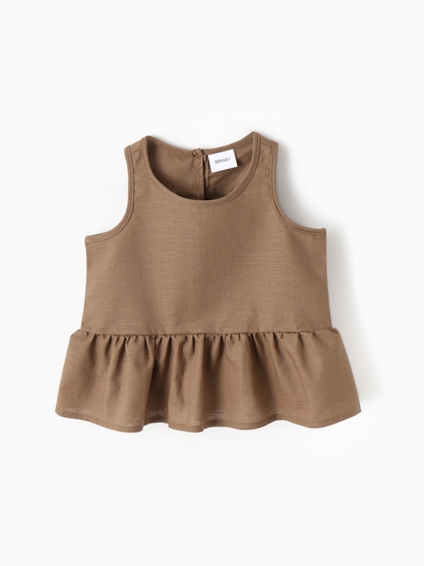 Блузка для девочки, MINAKU, бежевая, рост 104 см