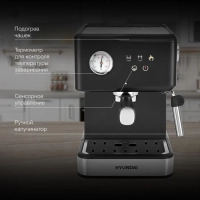 Кофеварка рожковая HEM-4204 1000Вт черный