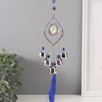 Музыка ветра металл от сглаза "Мантра ОМ" 5 колокольчиков 36 см