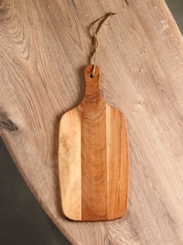 Доска разделочная прямоугольная "Крабы" дерево манго 41х18 см