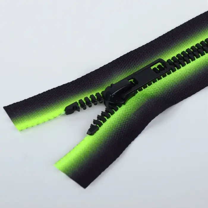 Молния &laquo;Трактор&raquo;, №5, разъёмная, замок автомат, 90 см, зелёная, чёрная