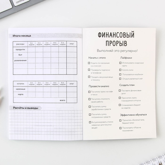 Умный блокнот CashBook А6, 68 листов &laquo;Советы енотика&raquo;