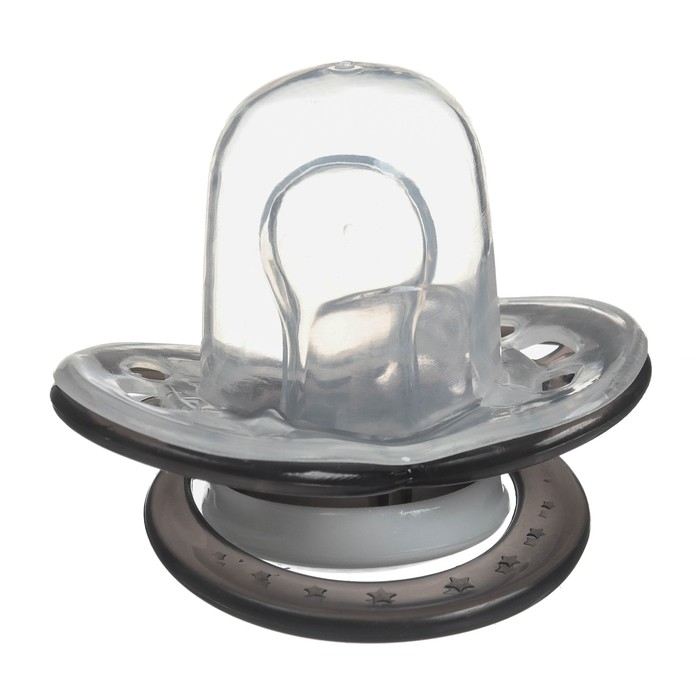 Соска - пустышка силиконовая ортодонтическая &laquo;Слоник&raquo;, от 0 мес., с колпачком, цвет черный