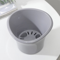 Кашпо для цветов со вставкой &laquo;Лагуна&raquo;, 600 мл, d=13 см, h=9 см, цвет серый