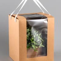 Коробка для цветов, 20 х 20 х 25 см, крафт