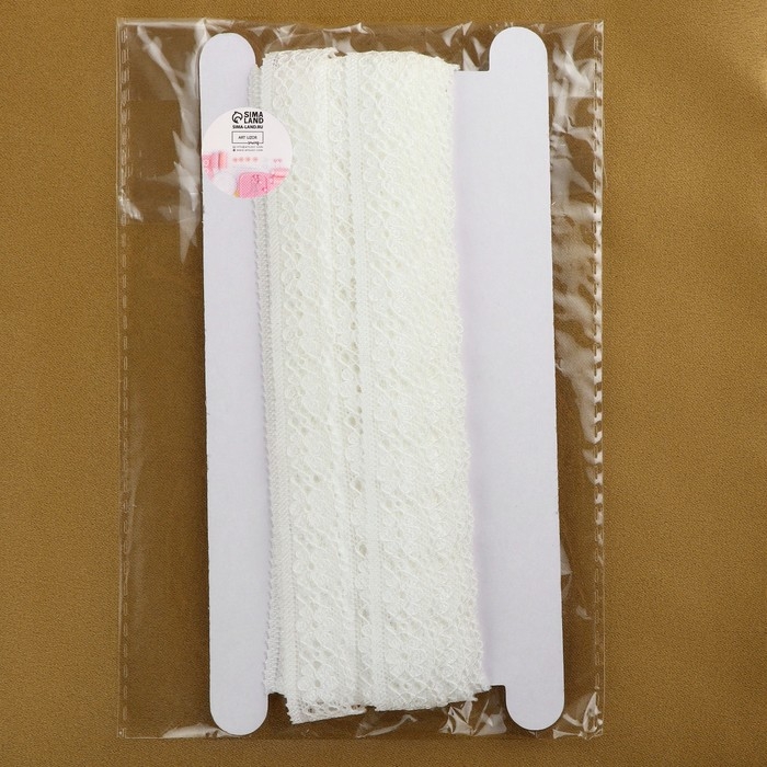 Кружево эластичное, 17 мм &times; 10 &plusmn; 1 м, цвет айвори