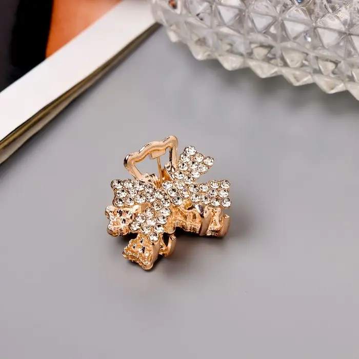 Крабик для волос &laquo;Одри&raquo;, бант, 2 см, золото