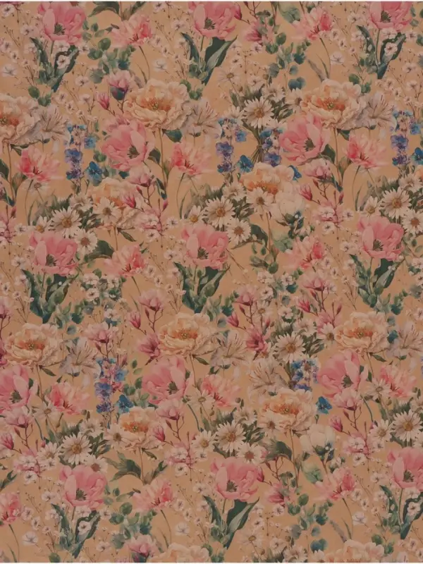 Бумага упаковочная крафтовая &laquo;Цветы&raquo;, 70 &times; 100 см