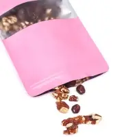 Пакет дой-пак, матовый, розовый с окном, 14&times;20&times;4 см