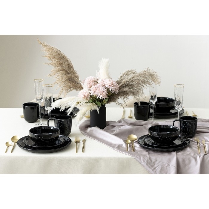 Кружка керамическая &laquo;Орнамент&raquo;, 450 мл, цвет чёрный