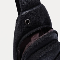 Сумка-слинг мужская из искусственной кожи, цвет чёрный Сумка-слинг мужская из искусственной кожи, цвет чёрный