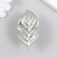 Ручка для шкатулки металл "Лист" серебро 5,2х2,8 см Ручка для шкатулки металл "Лист" серебро 5,2х2,8 см