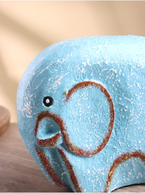 Сувенир "Слоник" дерево Албезия, 24х5х18 см, цв. голубой