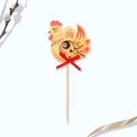 Топпер для украшения кулича &laquo;Хохлома&raquo; на пасху, 5 х 5,5 см