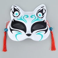 Карнавальная маска &laquo;Кицунэ&raquo;, чёрный и голубой