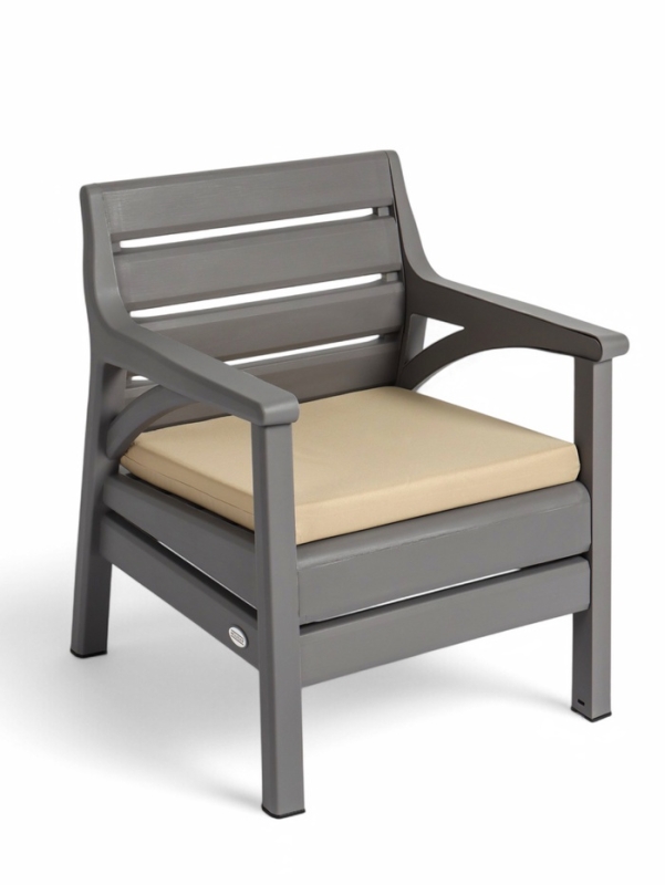 Набор садовой мебели "Евпатория" 4 предмета: 2 кресла, стол, диван 2-х местный, цвет серый