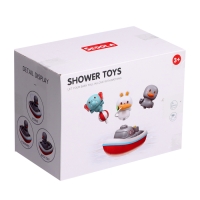 Детский фонтанчик для ванны &laquo;Зверята на кораблике&raquo;, 3 насадки, работает от батареек