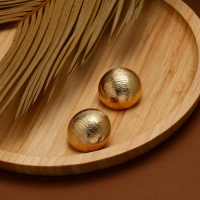 Клипсы &laquo;Тренд&raquo; объёмный круг, цвет золото