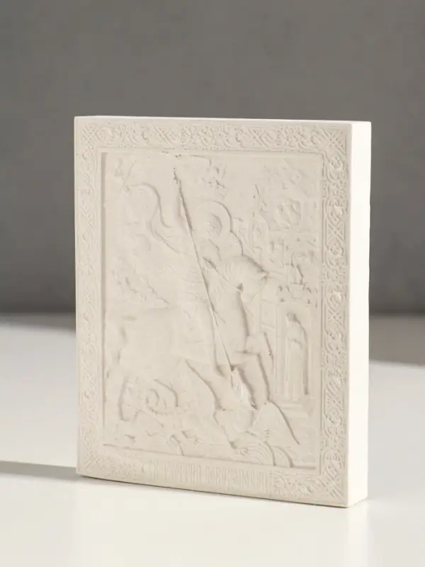 Икона с подвесом " Георгий победоносец" размер 12х10х2 см,гипс