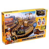 Автотрек &laquo;Стройка&raquo;, с машинкой, краном и фигурками, работает от батареек