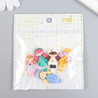 Декор для творчества пластик "Малышка нарядная" набор 5 шт 3,5х1,9 см