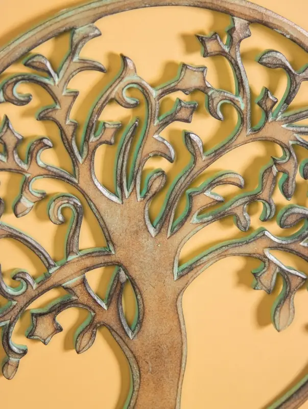 Панно "Древо жизни" МДФ, 40х40х1 см, цв. бирюзово-коричневый