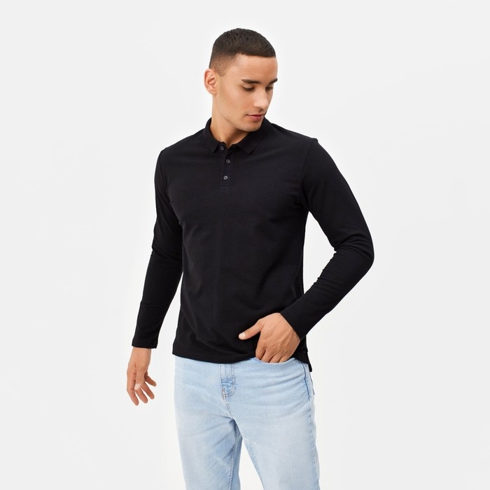 Футболка с дл. рукавом мужская MINAKU цвет чёрный, р-р 48 Футболка с дл. рукавом мужская MINAKU цвет чёрный, р-р 48