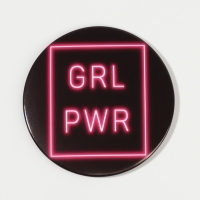 Зеркало карманное &laquo;GRL PWR&raquo;, d = 7,5 см, PVC - коробка, цвет чёрный